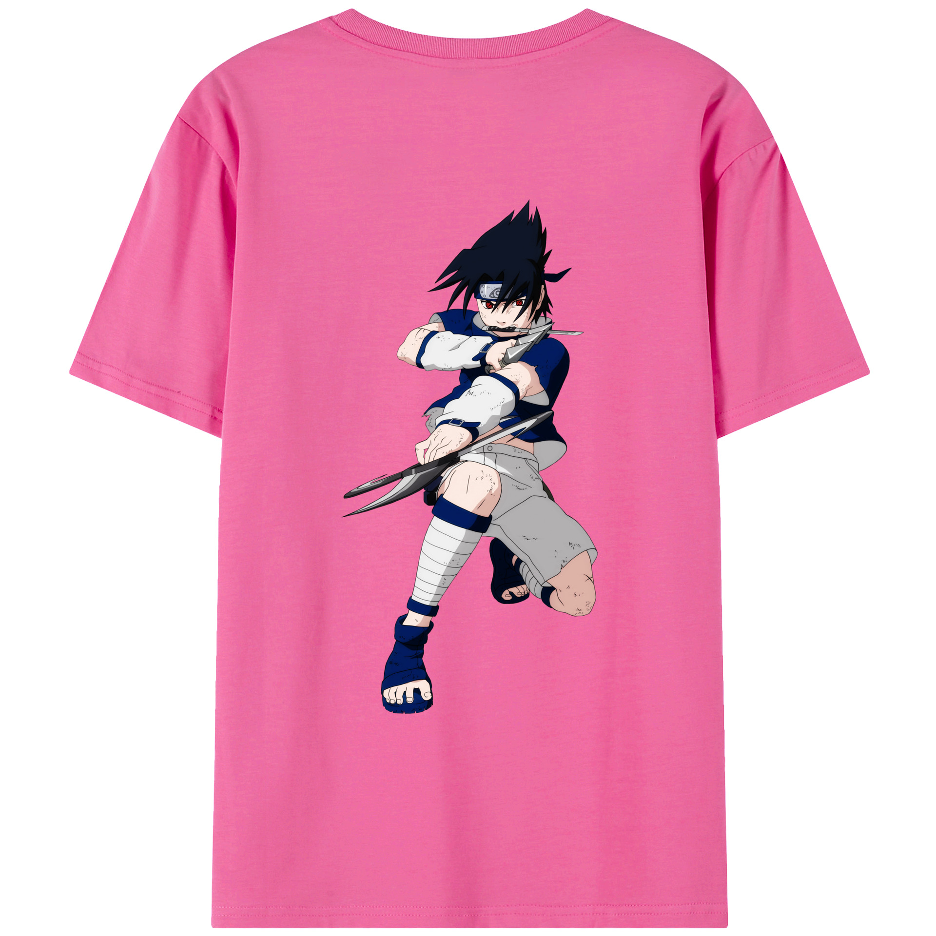 （画像用） NARUTO -ナルト- うちは サスケ Uchiha Sasuke レディース半袖Tシャツ(バックプリント)